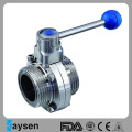 DIN Sanitary thread butterfly valve with handle